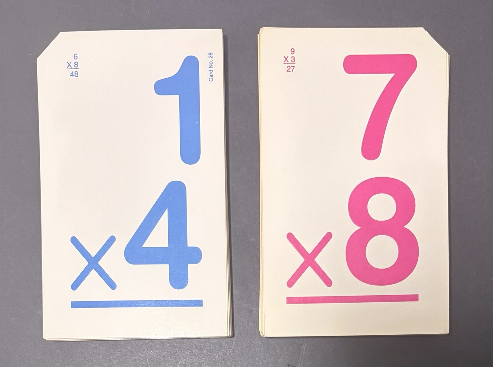 Vintage 1987 Milton Bradley Multiplication Cards Classic Educational Learning