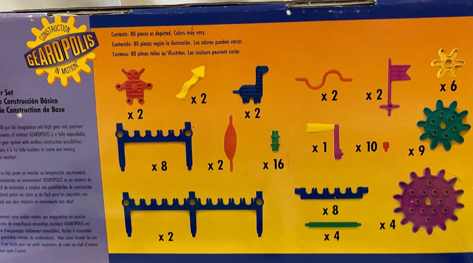 Gearopolis Construction In Motion Discovery Toys Vintage 1991 Missing 6 Pieces
