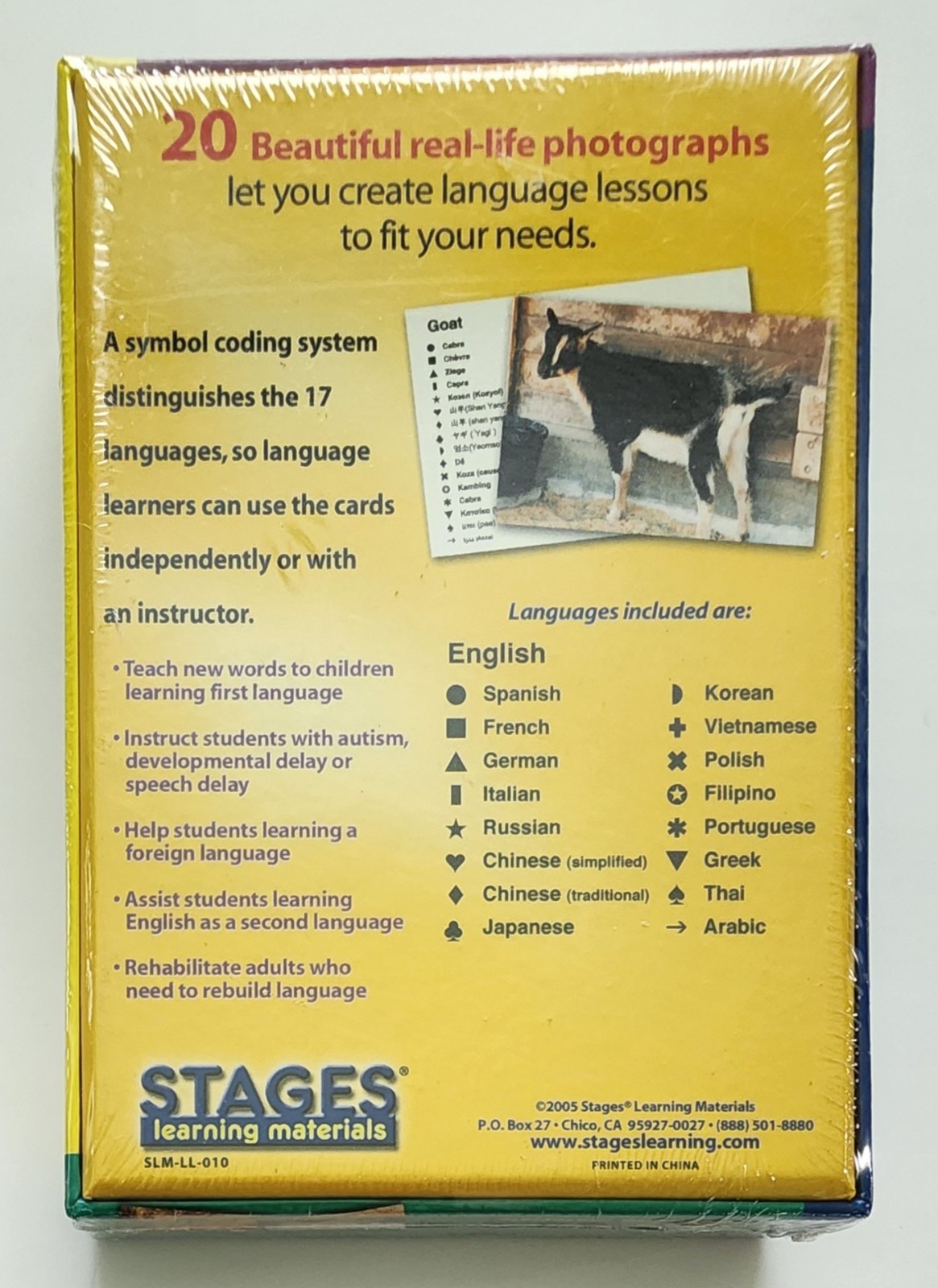 Lang-O-Learn 20 Photographic Flash Cards in 17 languages (NEW) 3 Sets