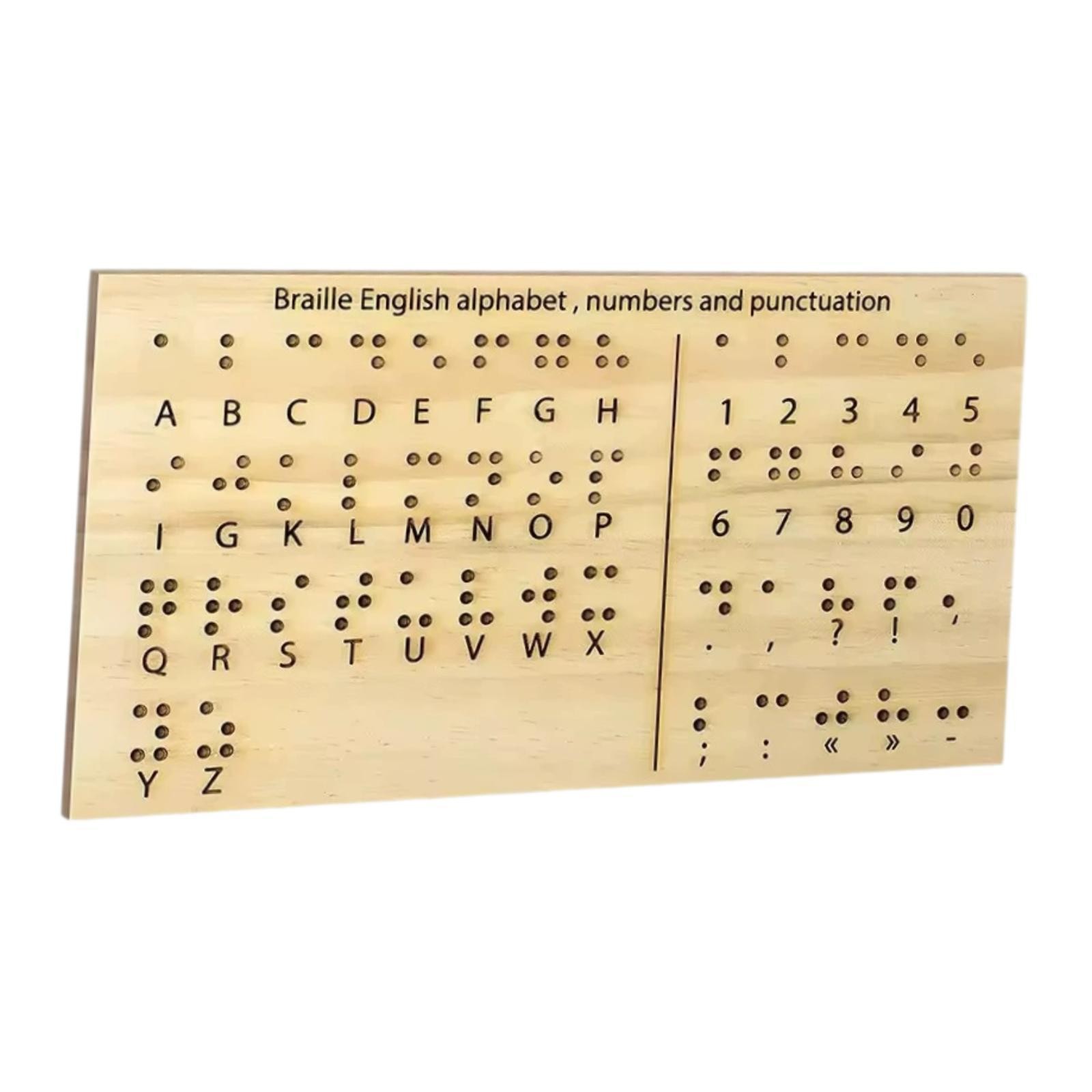 Braille Alphabet and Numbers Board Teaching Tool Compact Lightweight Convenient