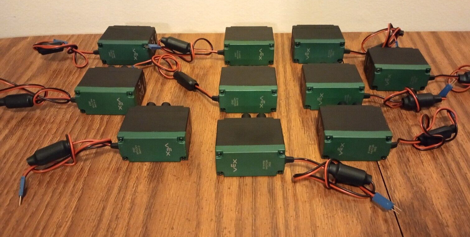 🟪 LOT of 10 VEX Robotics 2-Wire 393 Motors/Servos #276-2177 Used