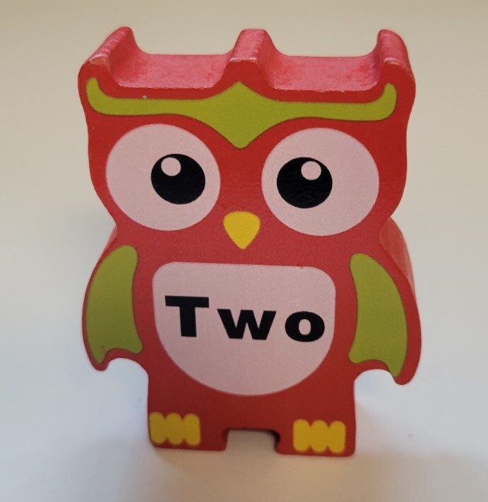 Discovery Toys Stacking Owls Balancing Game Replacement Wood Block Red #2 ONLY