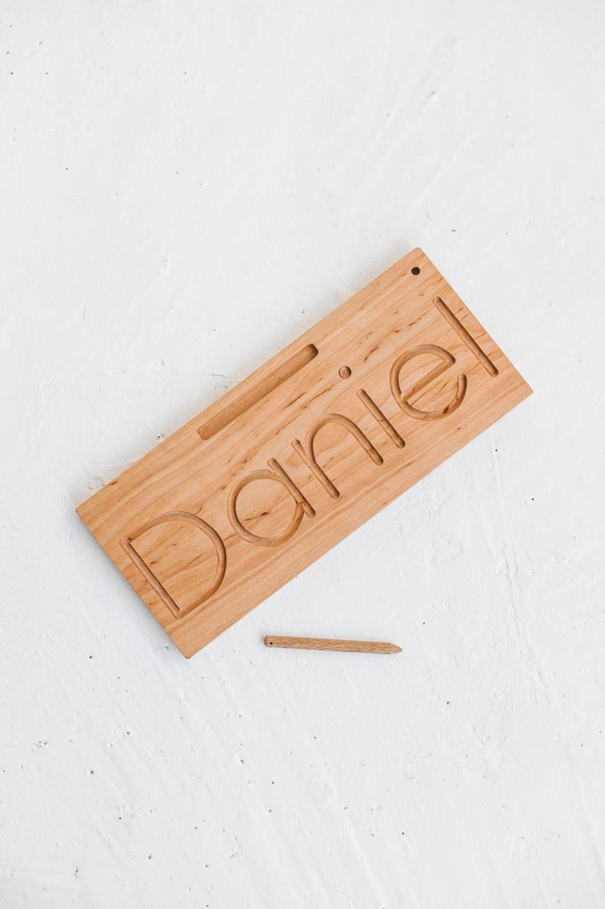 Tracing Name Board Custom Learning Toys Toddler Kindergarten Preschool wooden