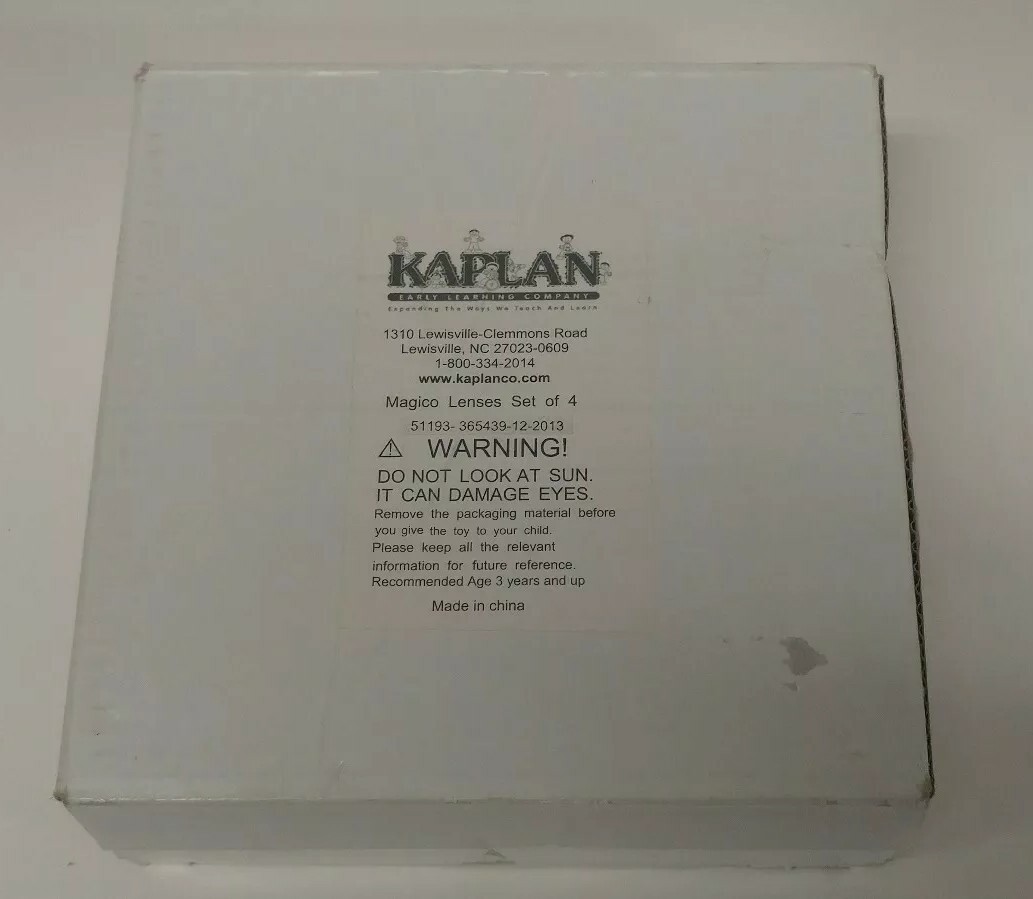Kaplan Early Learning Magico Lenses Set of 4 Part No 51193-365439 Visual Games