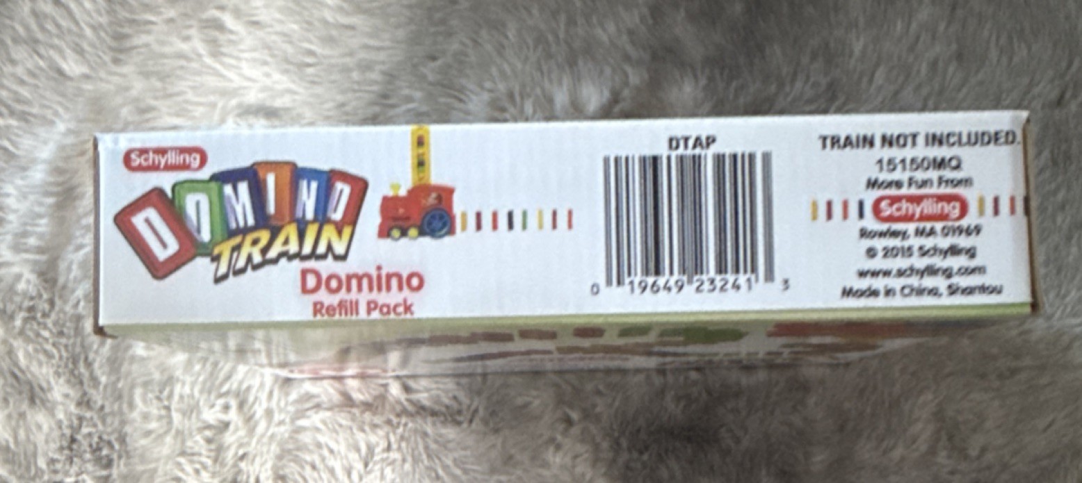 Schylling Domino Train Toy Set Multicolor with 60 Dominoes Ages 3+ Kids 1 refill