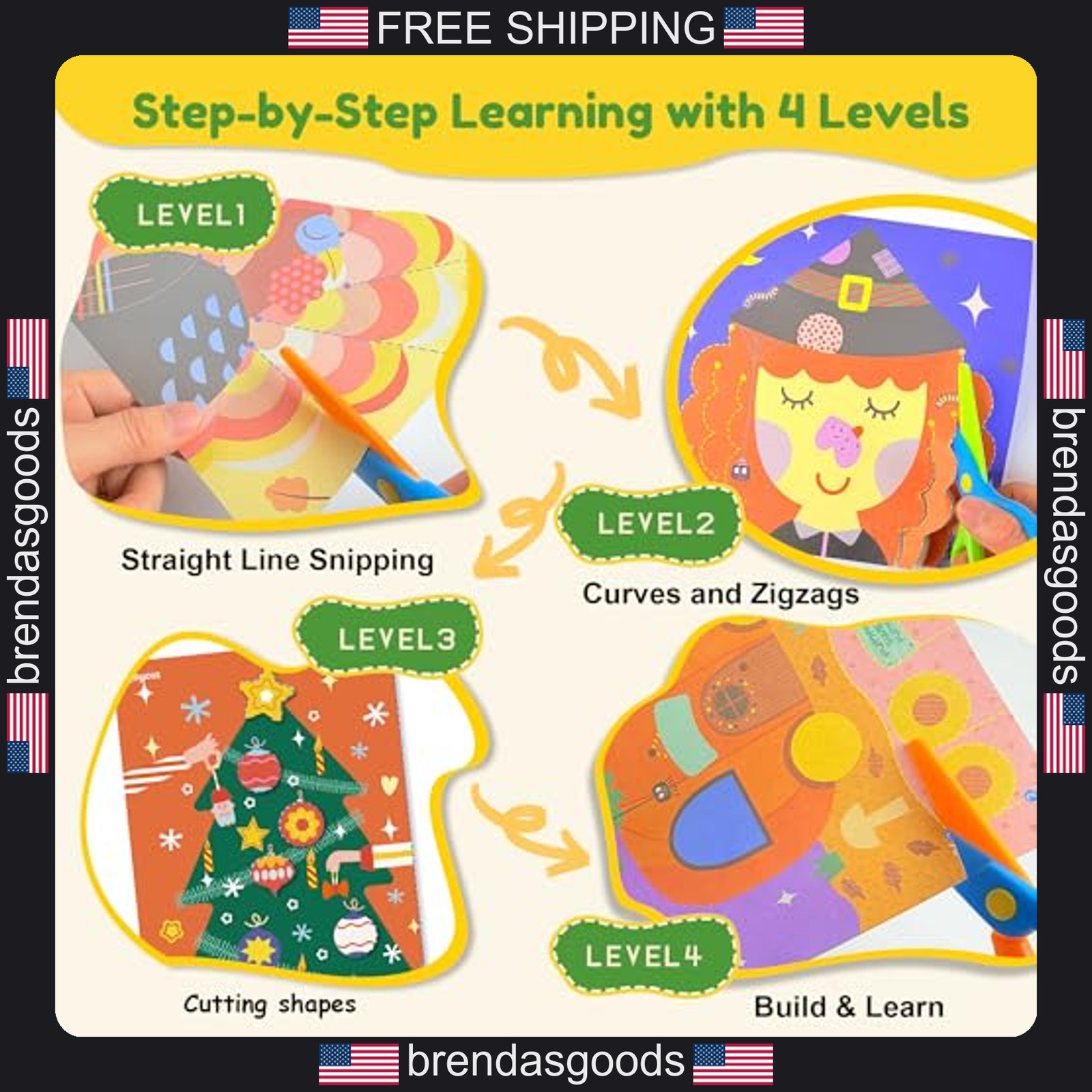 Kids Scissor Skills Activity Kit for Toddlers Ages 3-6