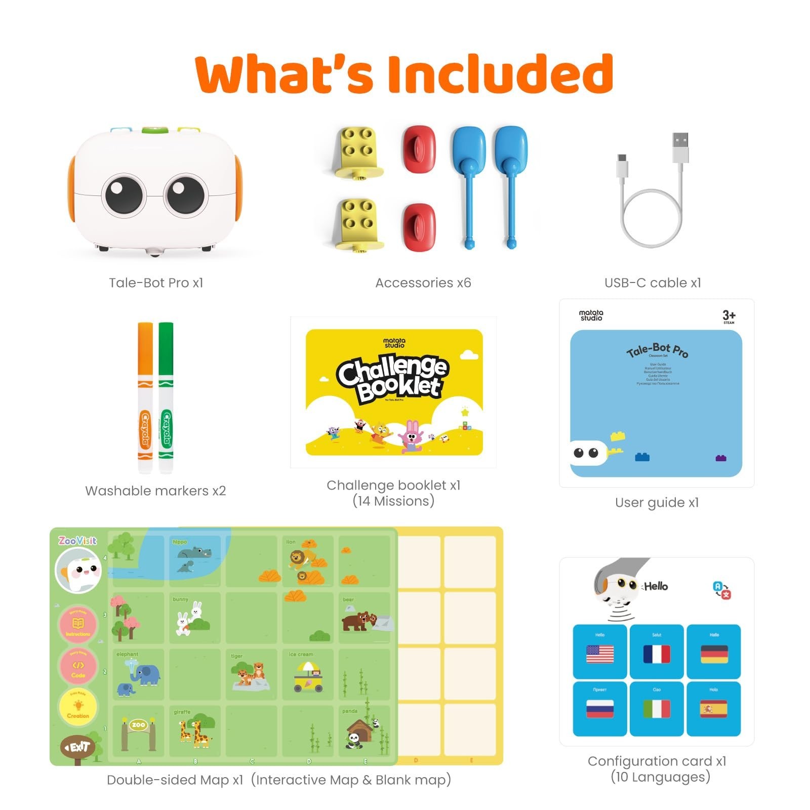 Educational Coding Robot for Kids 3-5, STEM Learning Toy, Screen-Free Robotics f