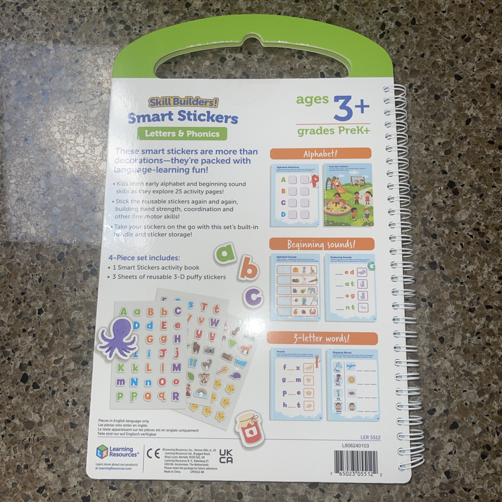 Kids learning gift Skill Builders Smart Stickers Letters & Phonics, Alpha