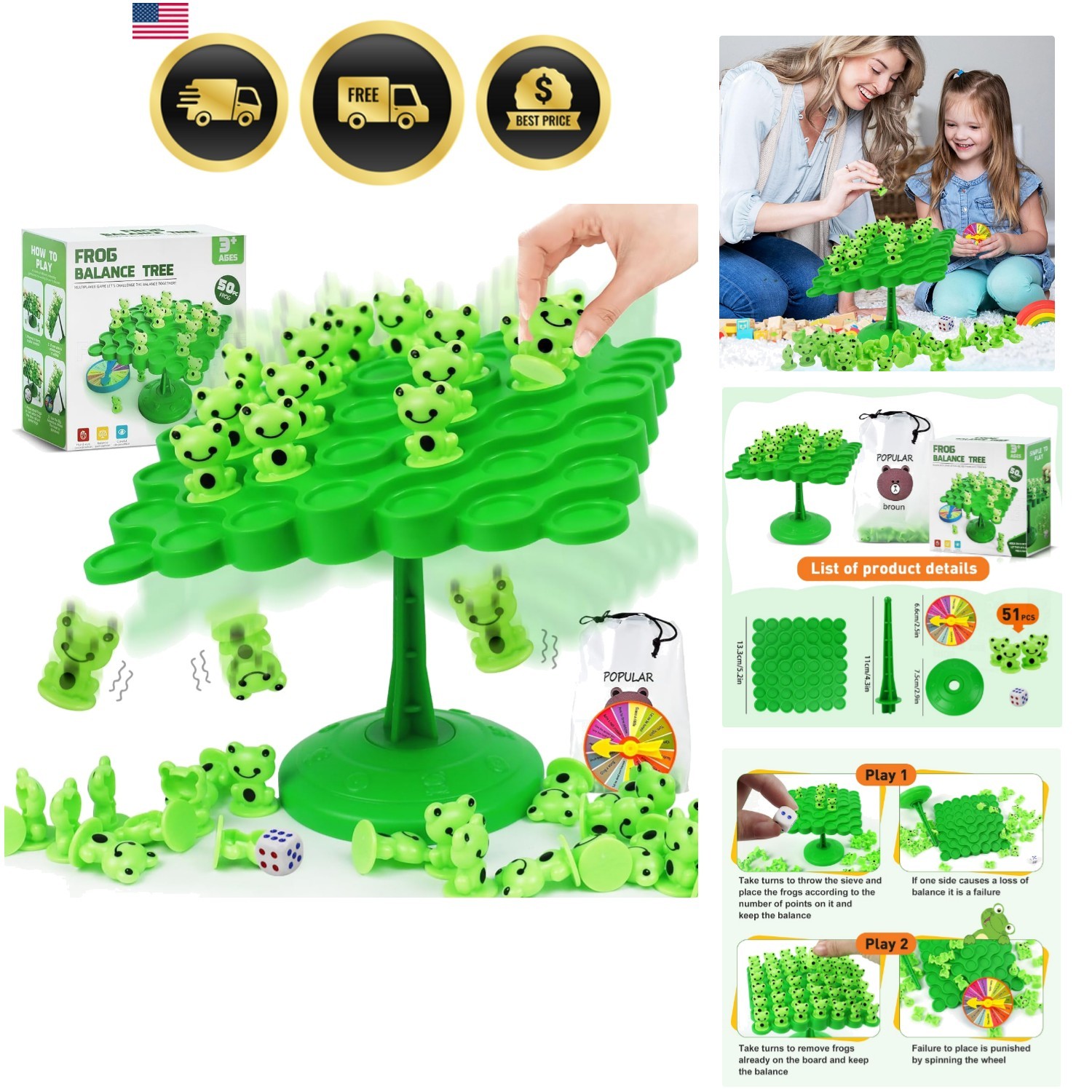 Frog Balance Game Toys,Balance Game Tree Two-Player Parent-Child Interactive …