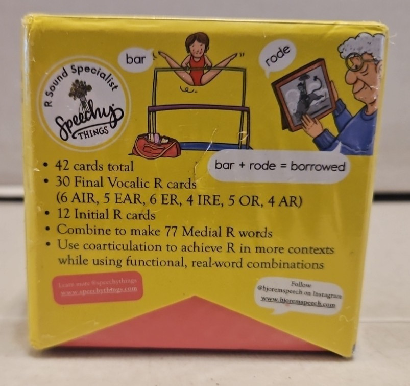R Coarticulation Speech Mastery Deck by Bjorem Publications -New E3