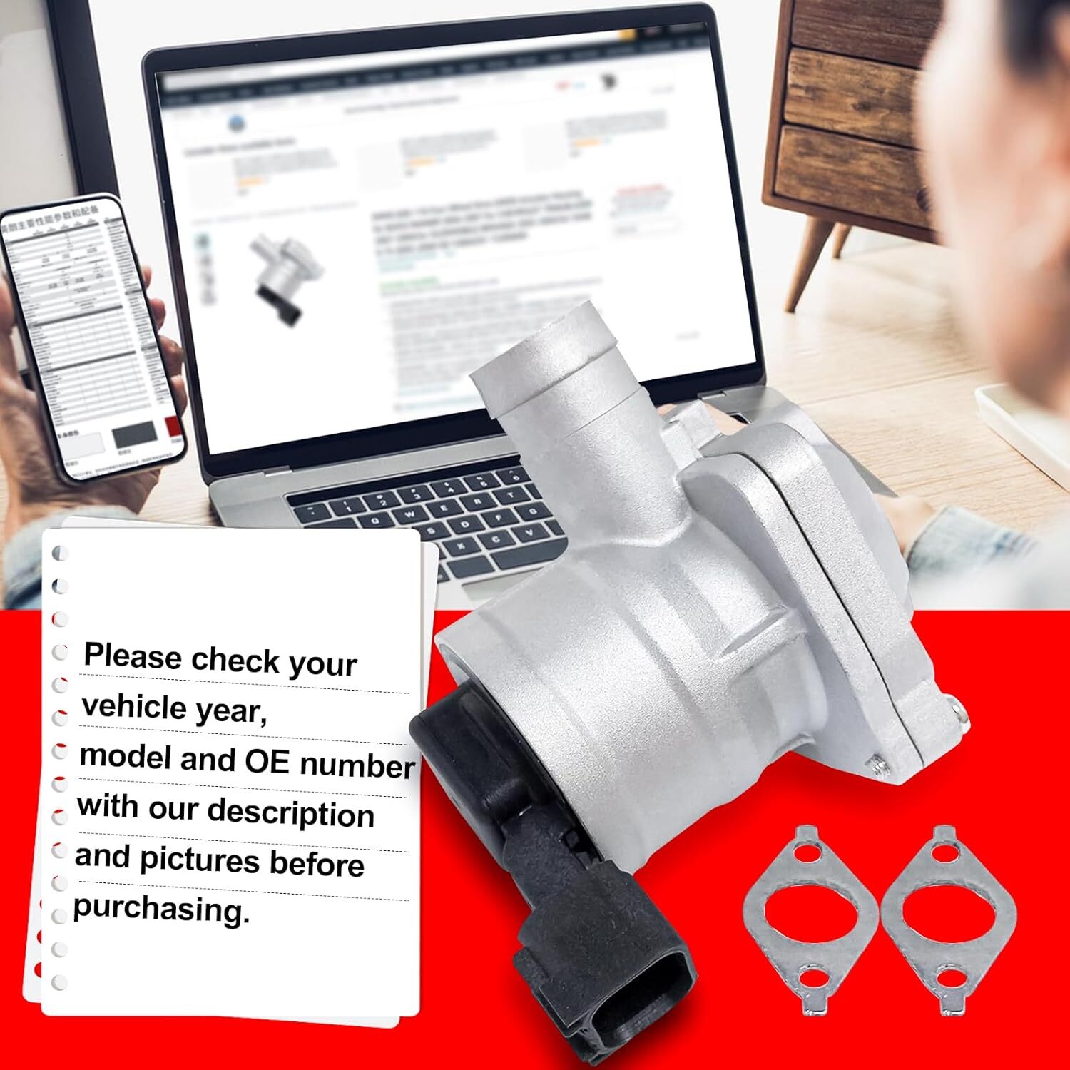 SMMS Secondary Air Injection Check Valve Compatible with Buick Allure LaCrosse