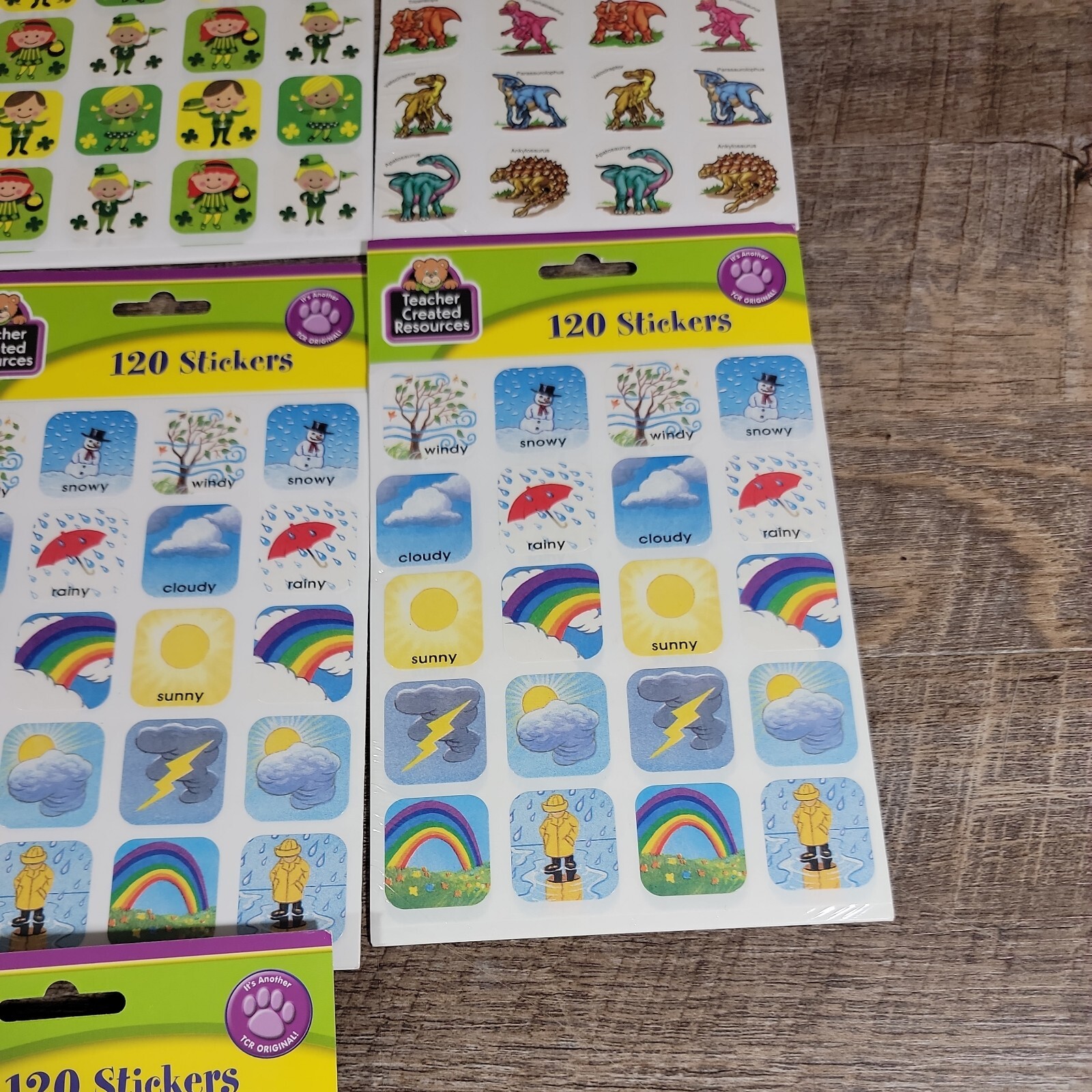 Lot Of 10 packs Teacher Created Resources Colorful Mini Stickers