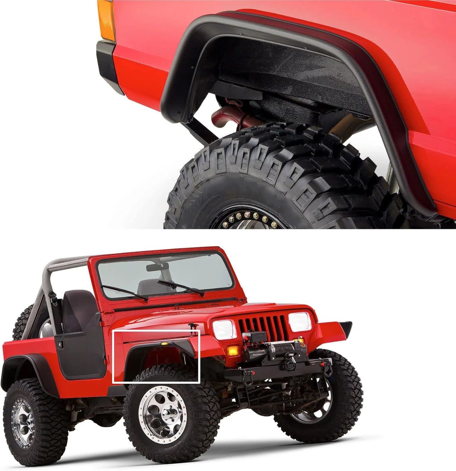 2PCS Wheel Arch Trim Flares Textured Black Front Left and Right Replacement for