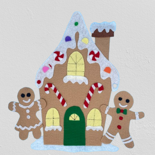 Gingerbread House Felt Board Pieces – Handcrafted Felt Pieces