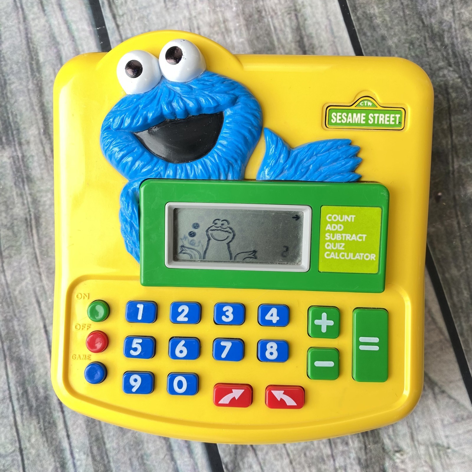 VTG Sesame Street Cookie Monster Calculator Tectron Math Count Add Subtract