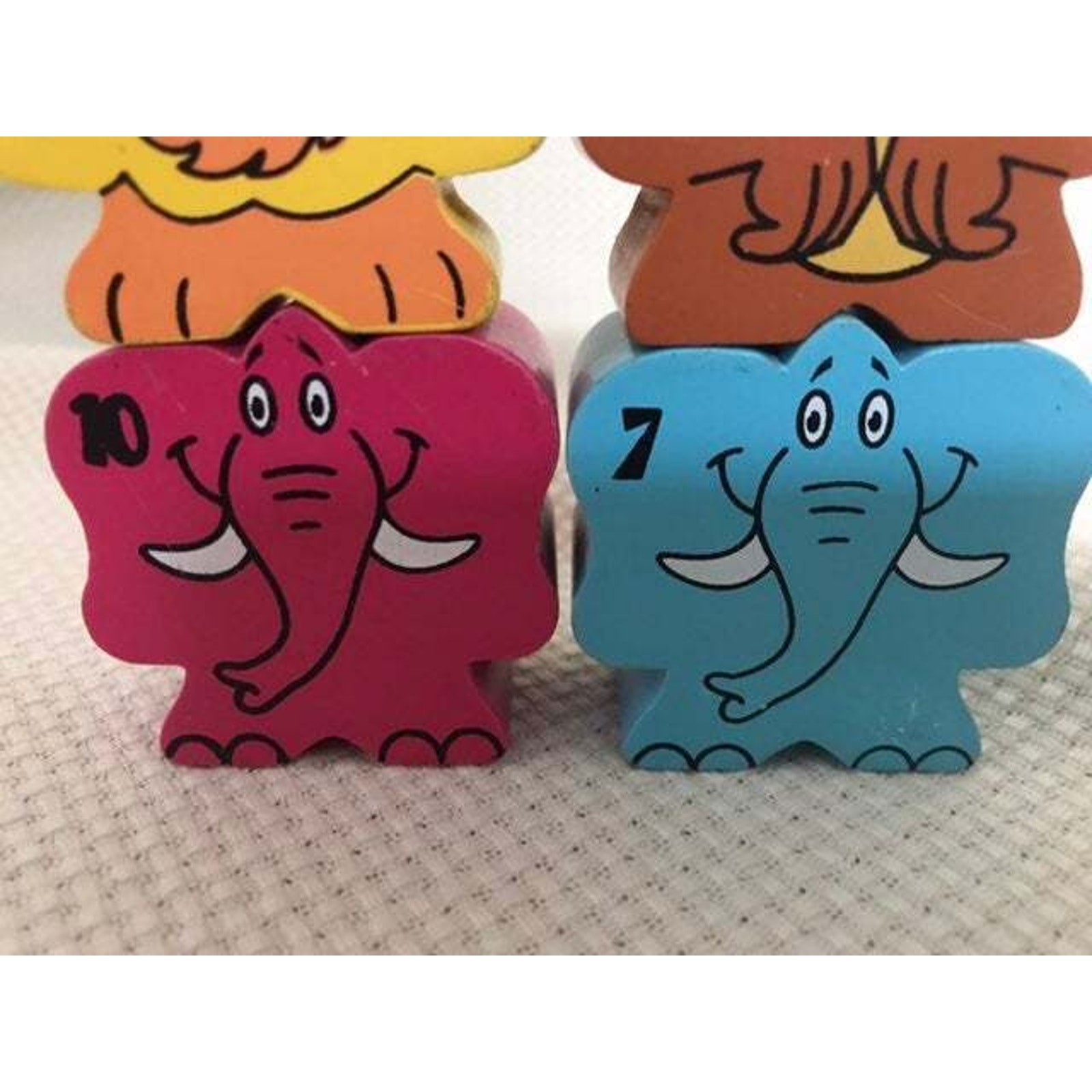 Colorful Wooden Block Circus Elephants – Animals for stacking and creative play