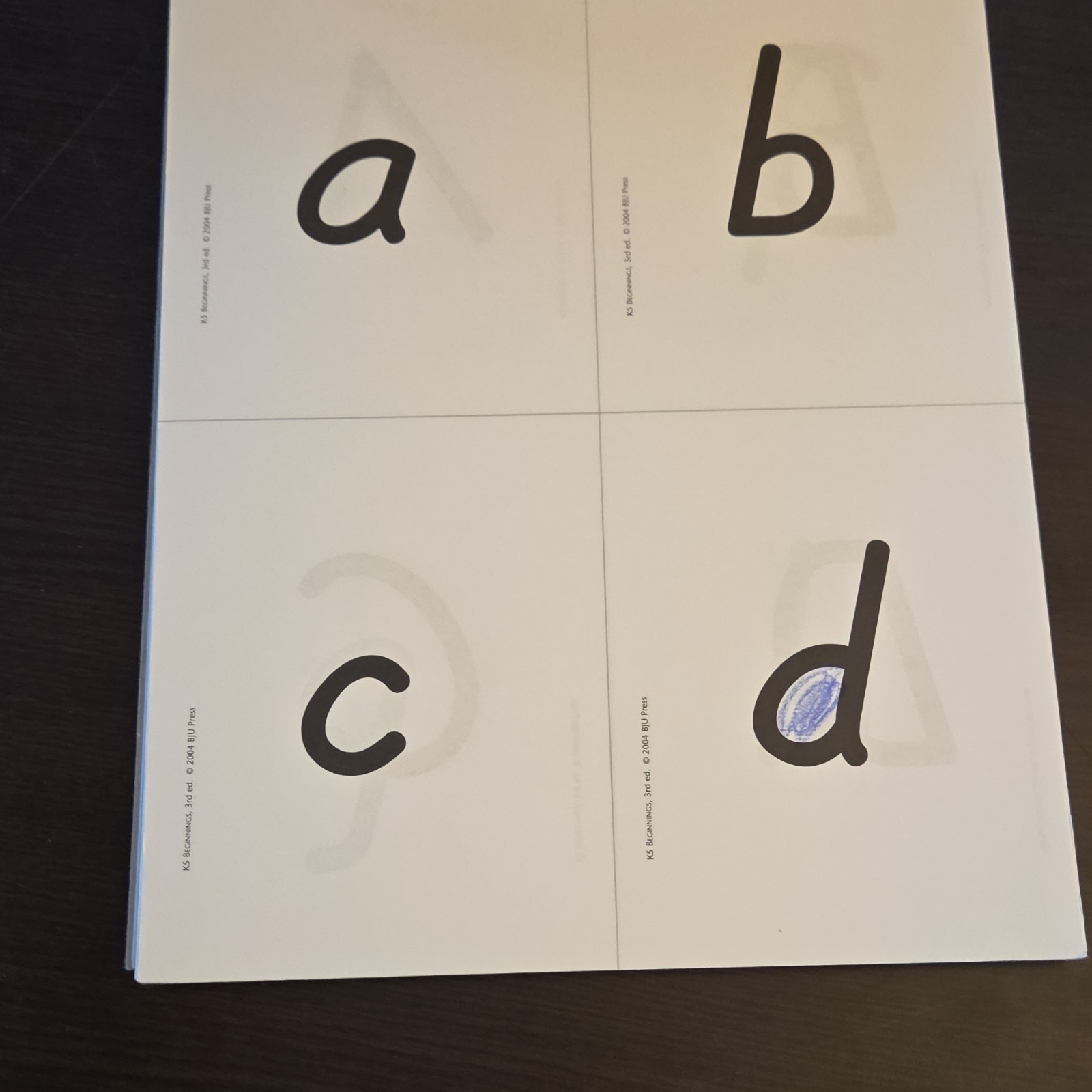 BJU Press Kindergarten Beginnings Visuals K5 Flip Chart 3rd Ed Alphabet 2008