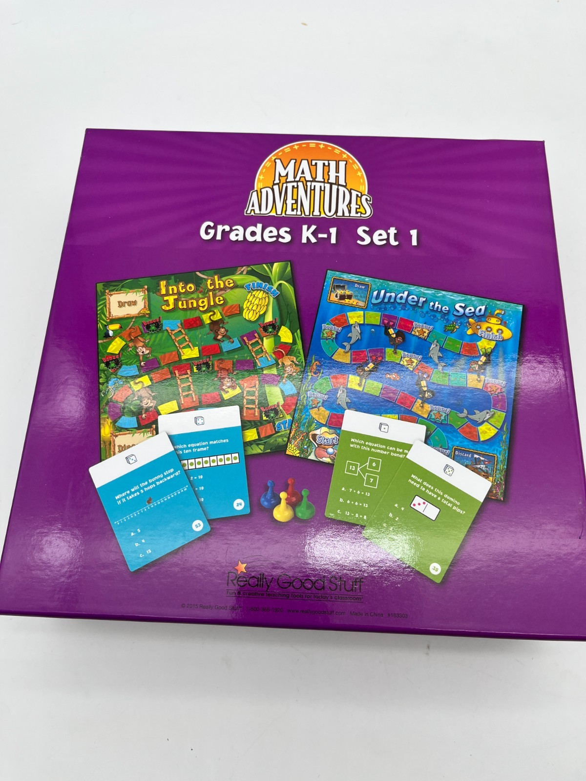 Really Good Stuff Math Adventures Grades K-1 Set 1 Classroom Math Board Game Kit