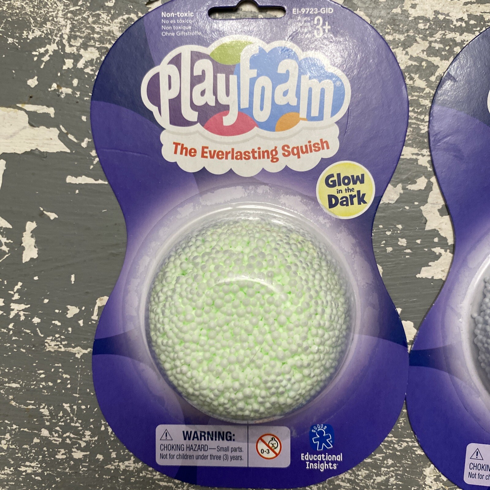 Set of 2 Play foam Glow In The Dark 1 Blue and 1 Green Playfoam New
