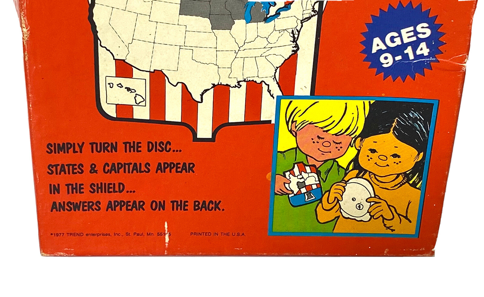 Vintage US Map Discs States and Capitals Children’s Learning Game Homeschool