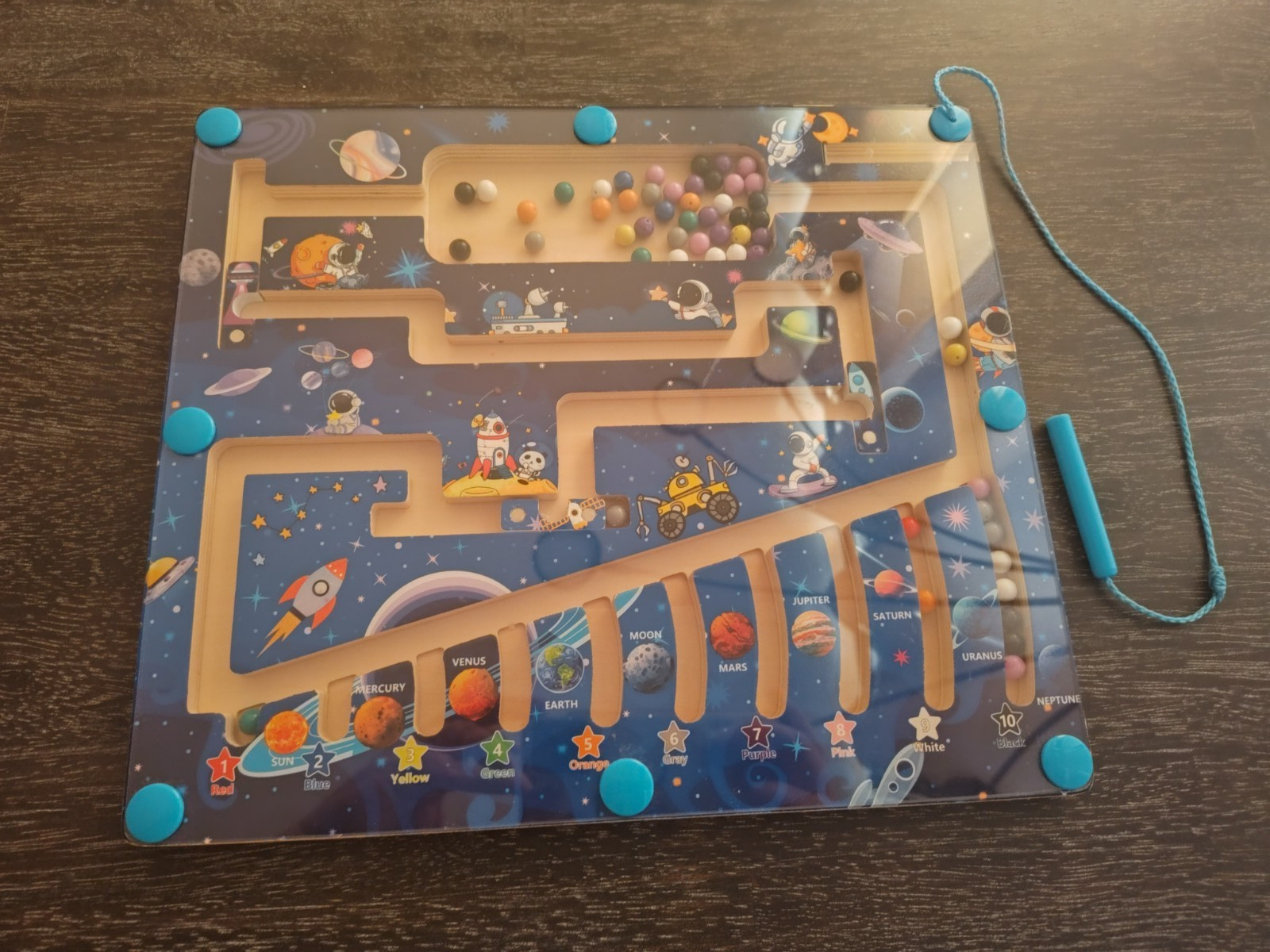 Montessori Magnetic Outer Space Maze, Fun Learning-Color/Numbers