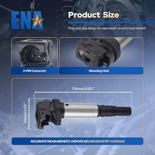 Set of 4 UF598 Ignition Coil Pack 1.6L L4 Compatible with Mini Cooper 2007-2013,