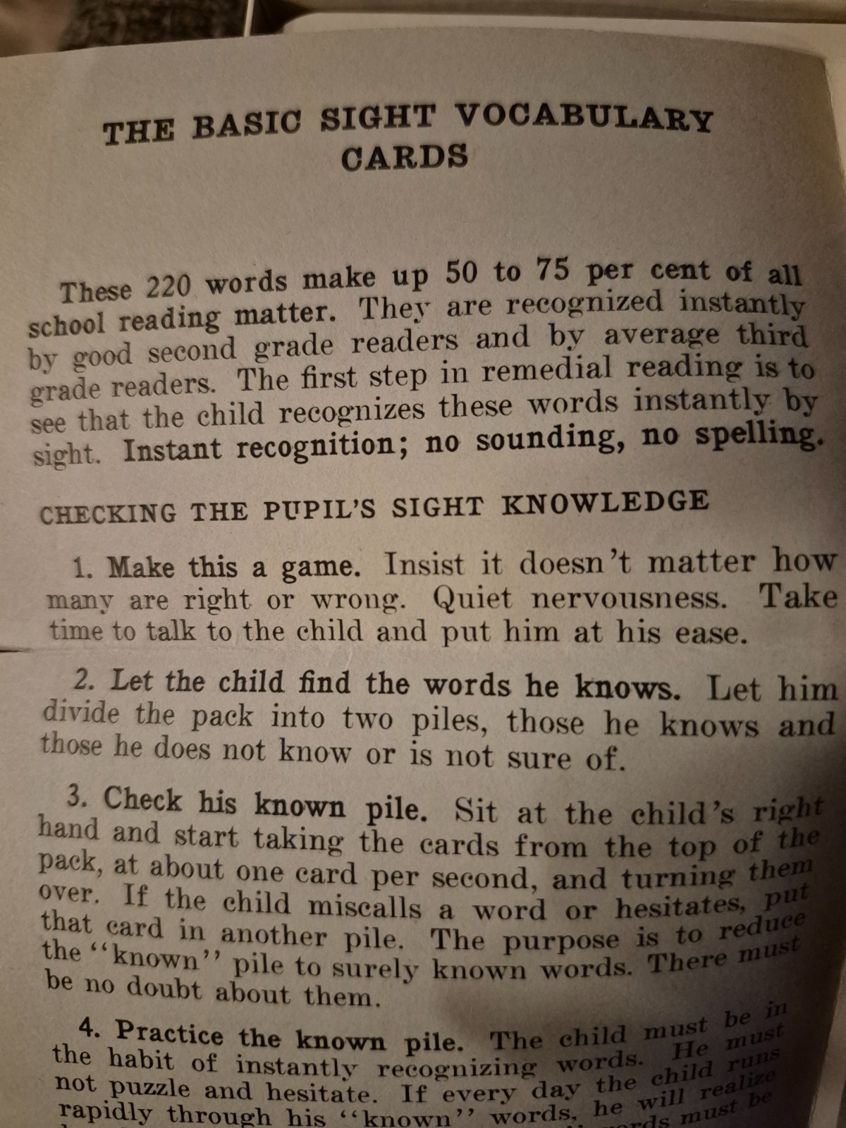 Vintage Basic Sight Vocabulary Cards By E.W. Dolch 1949 Garrard Press