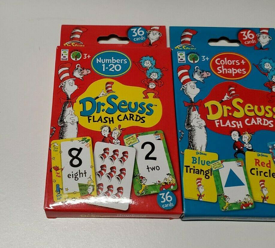 Dr. Seuss Flash Cards | Set of 3 | ABC’s & Words…Numbers 1-20..Shapes & Colors