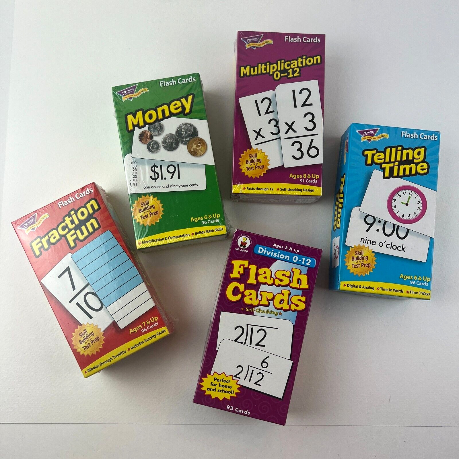 Flash Cards Home School Carson Delosa Childrens Educational Math Time Game Set