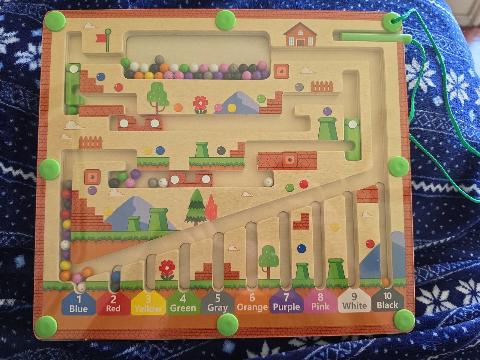 Zhiwuzhu Magnetic Color and Number Maze Wooden Matching Learning Board.