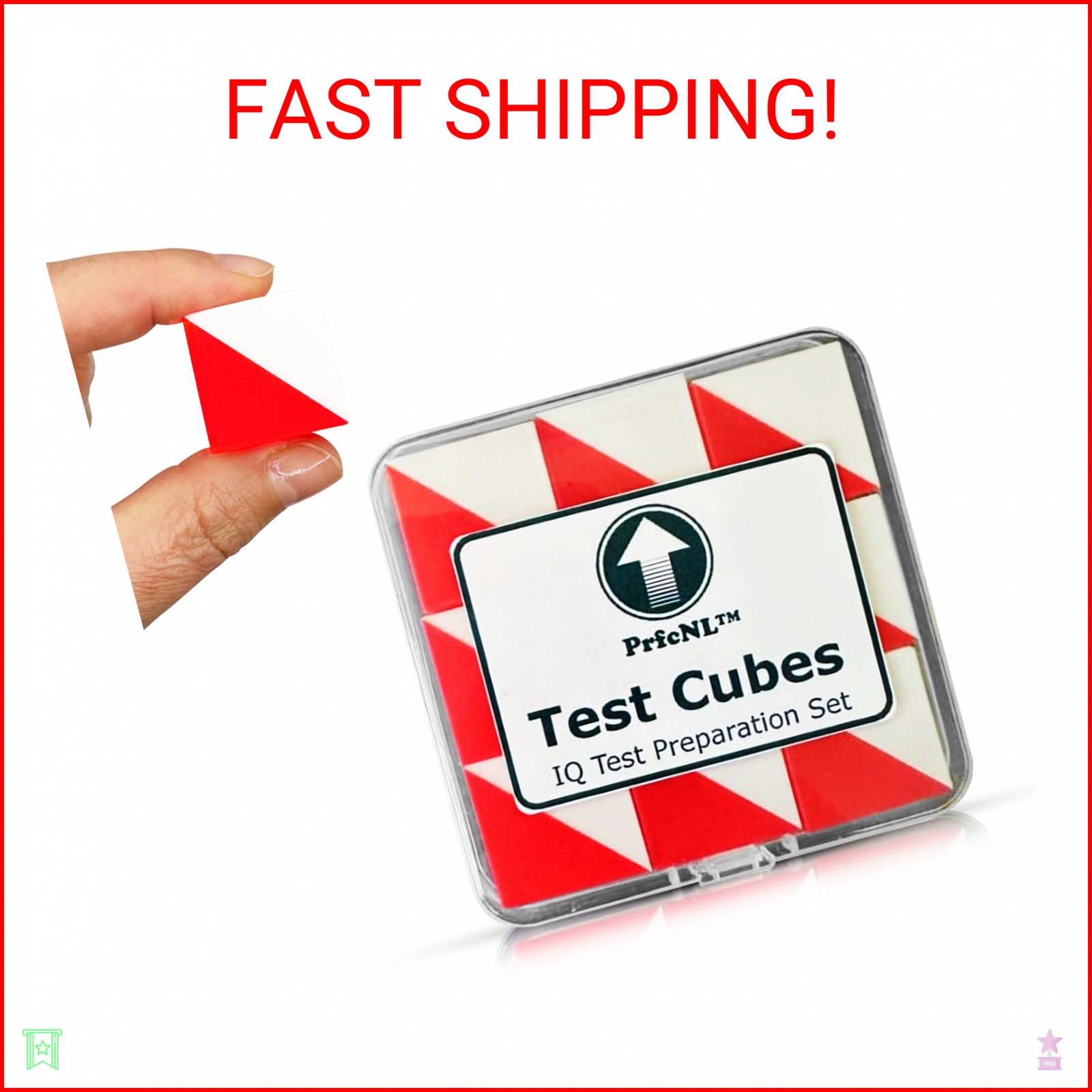 PrfcNL IQ Test Cubes (Red and White) – 9 Kohs Cubes, Practice for Block Design T