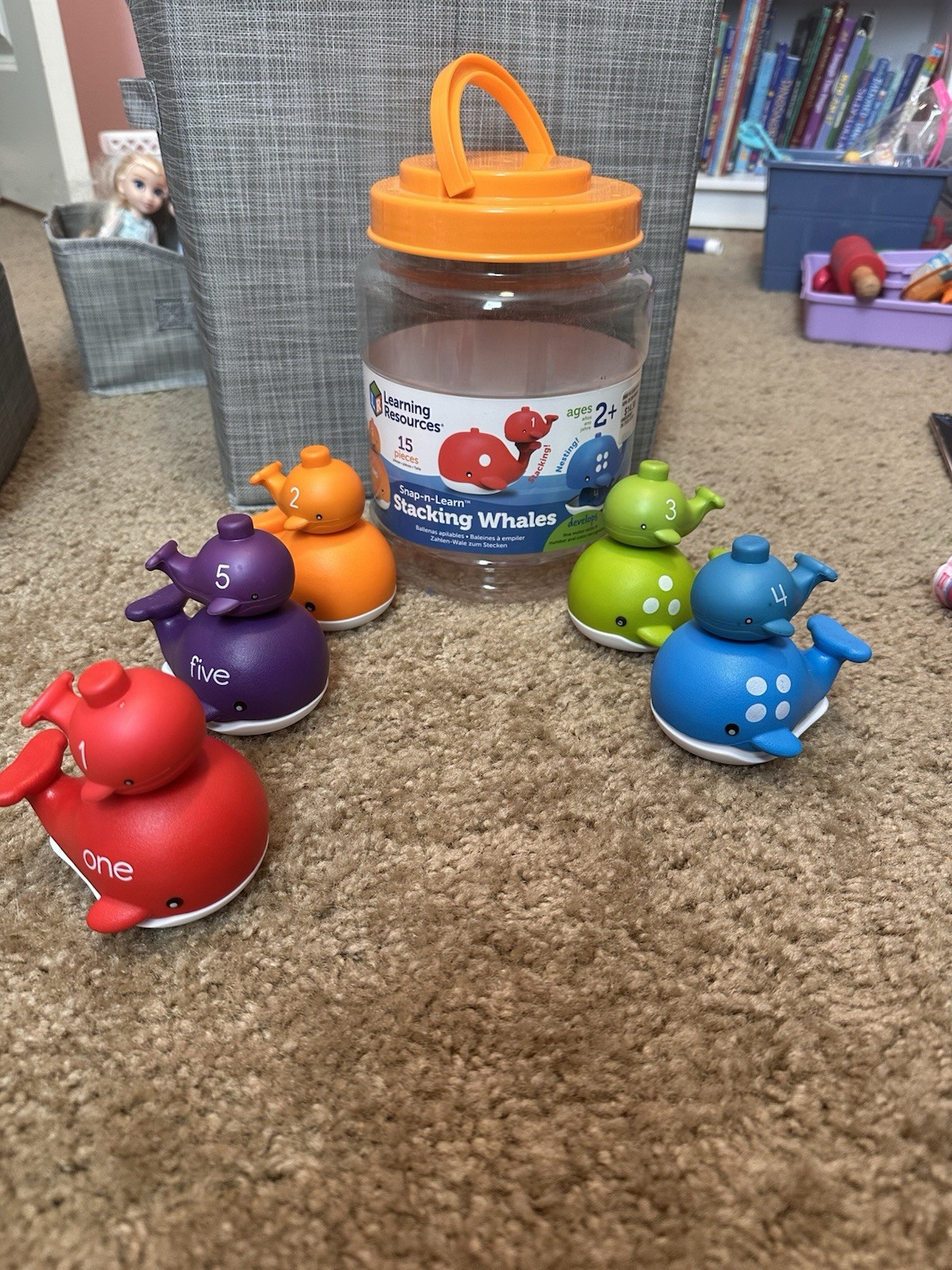 Learning Resources Snap-n- Learn Stacking Whales 15 pcs. #6709