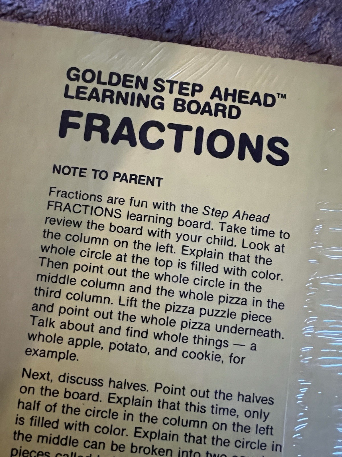 Vintage Golden Step Ahead Fractions Learning Board–1985 FACTORY SEALED!