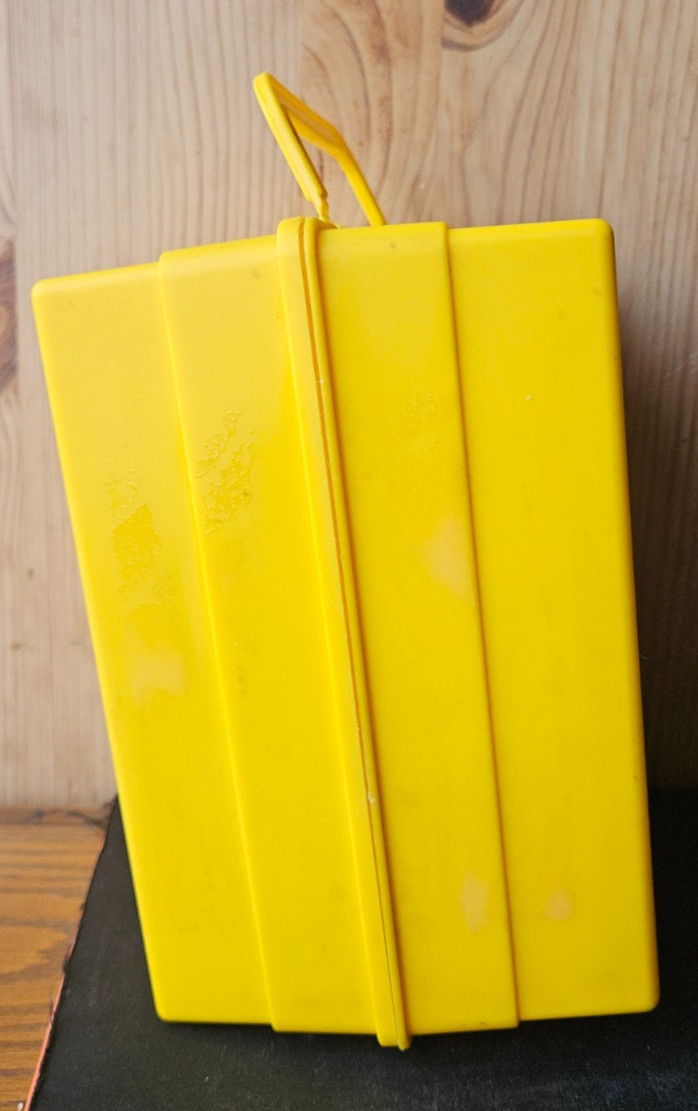 SESAME STREET EARLY LEARNING GAMES. VINTAGE YELLOW CARRY CASE. BIG BIRD IMAGE