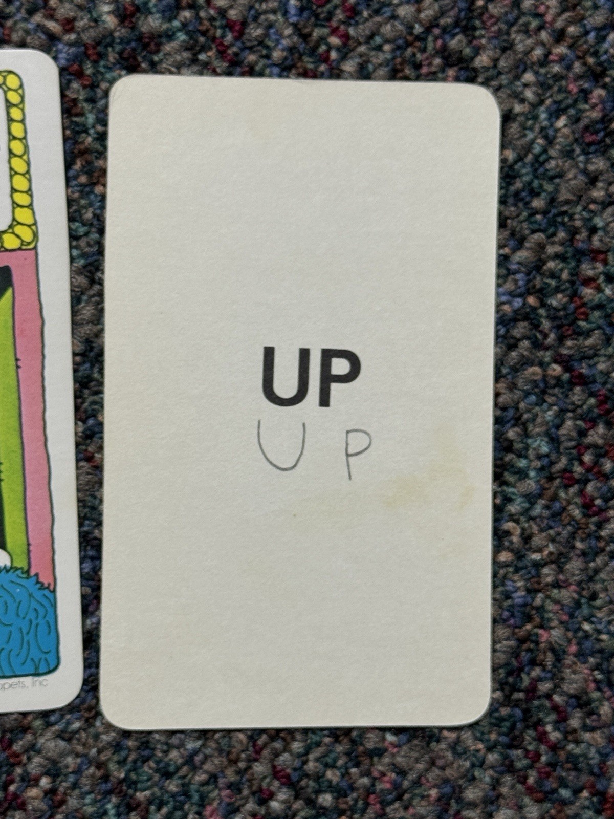 Sesame Street Word Cards Vintage Rare 70’s Grover Spanish And English Teachers