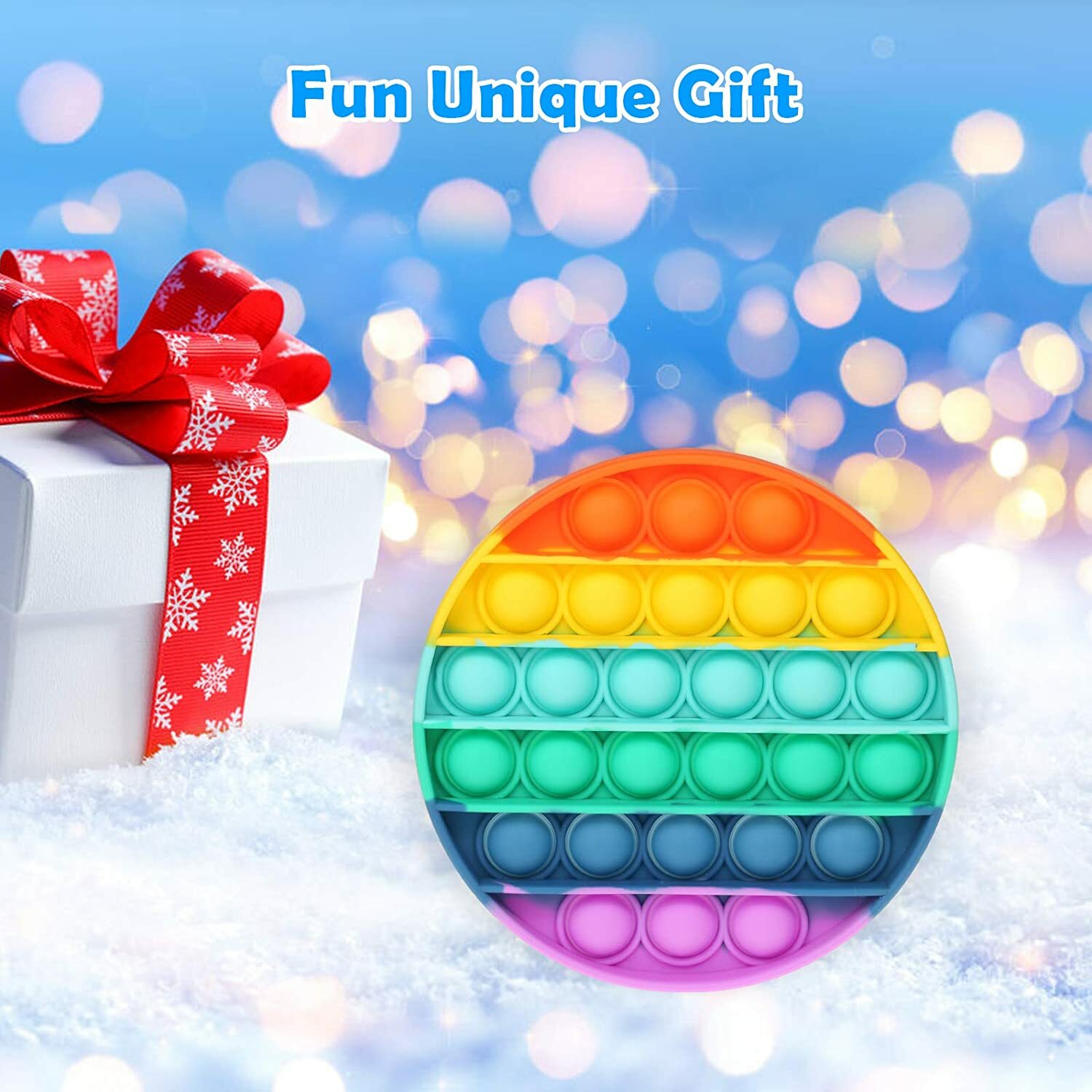 Pop Push Fidget Toy Bubble Sensory Stress Relief Kids Family Games Square Game