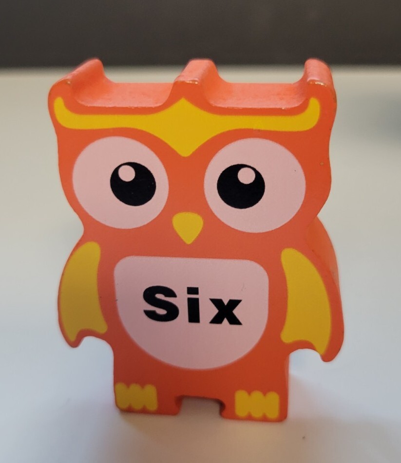 Discovery Toys Stacking Owl Balancing Game Replacement Wood Block Orange #6 ONLY