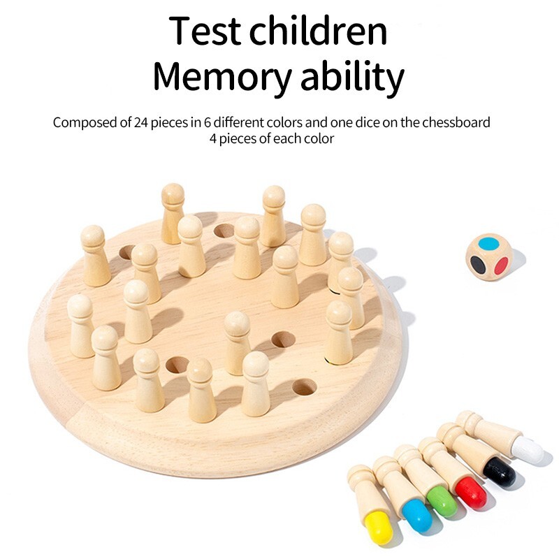 Wooden Memory Match Stick Chess Color Game Board Puzzle Kids Educational New Toy
