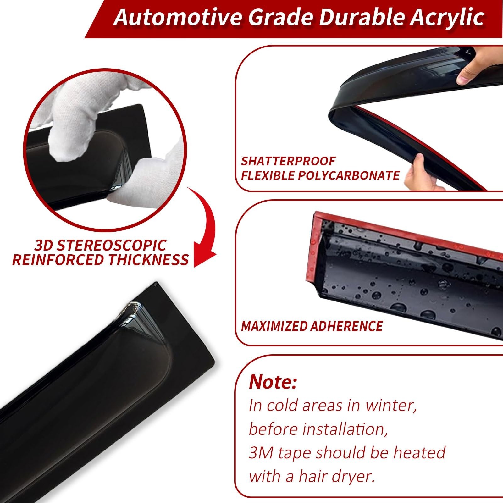 4PC Rain Guards for 07-13 Chevy Silverado GMC Sierra 1500 2500HD 3500HD Windo…
