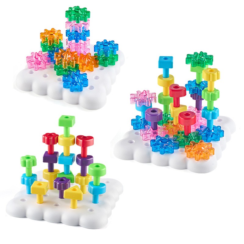 43PC Gear & Peg Board Game Set DIY Construction Stacking Lacing Toys for Age 3+