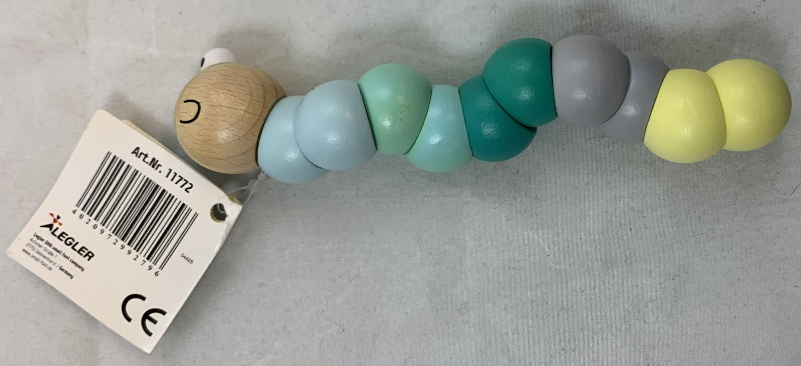 Small Foot Motor Skills Toy Caterpillar Pastel Wooden Learning Toy Portable B…