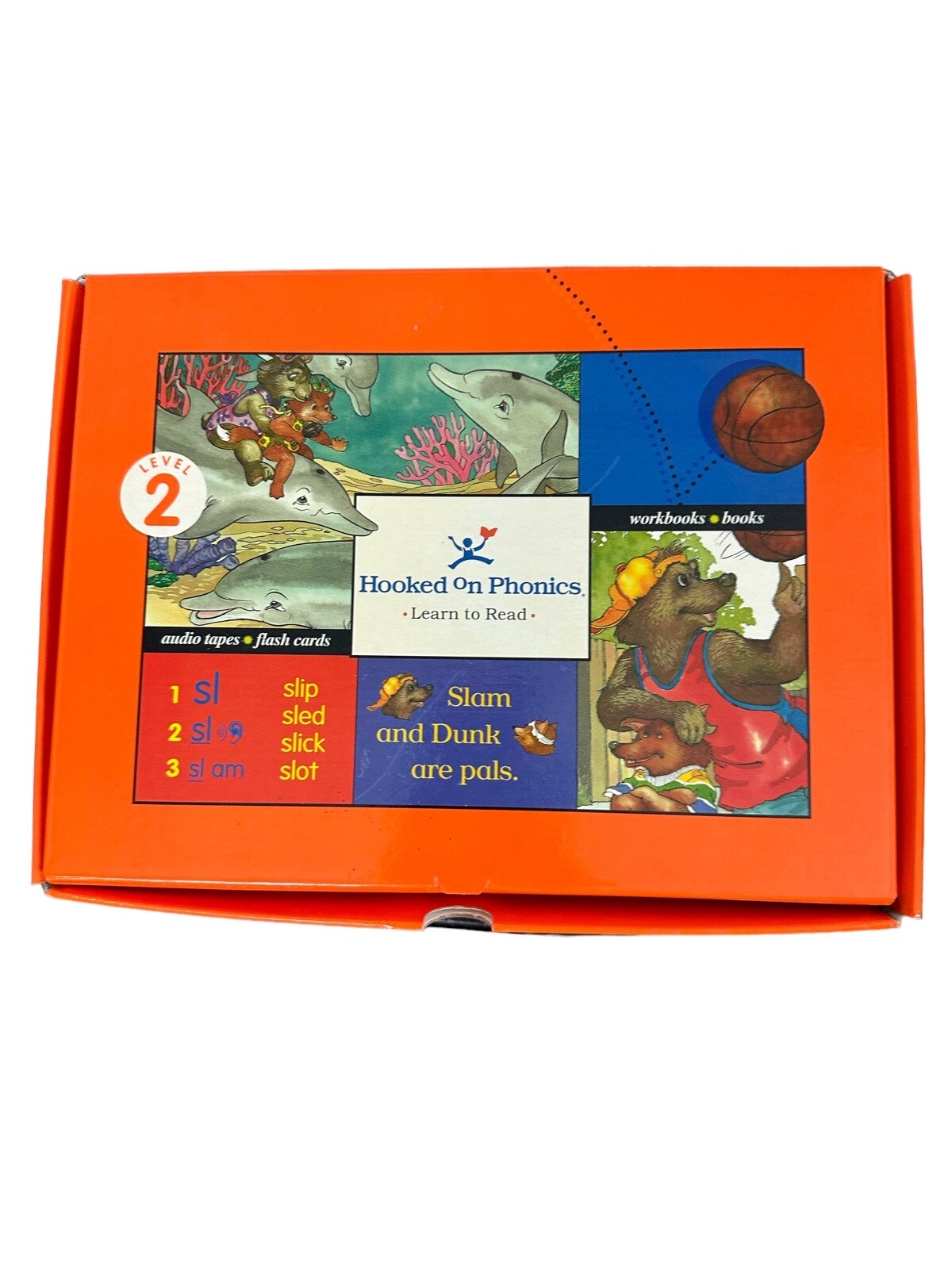 Vintage Hooked on Phonics Level 2 Cassette & Books Set Slam & Dunk Homeschool