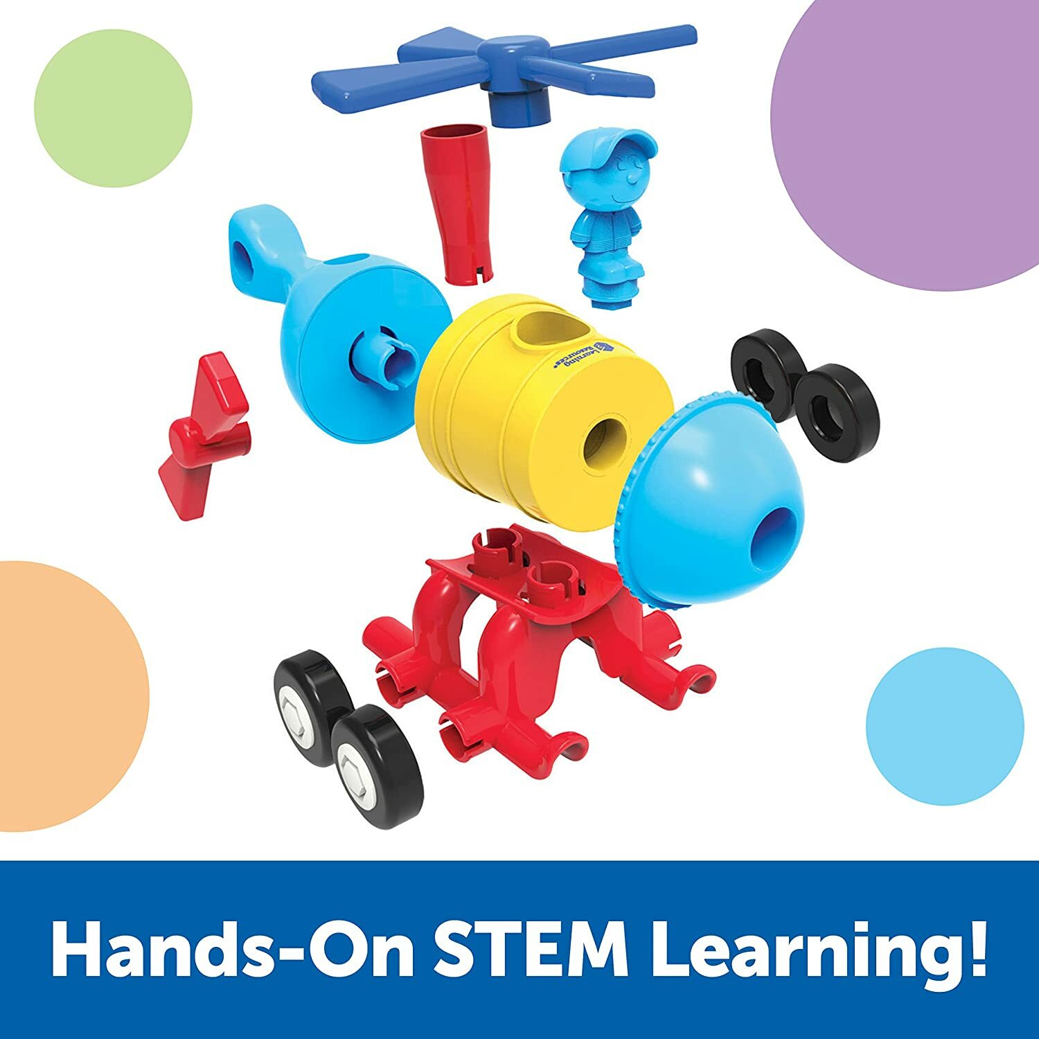NEW Learning Resources 1-2-3 Build It! Rocket Train Helicopter STEM For Ages 2+