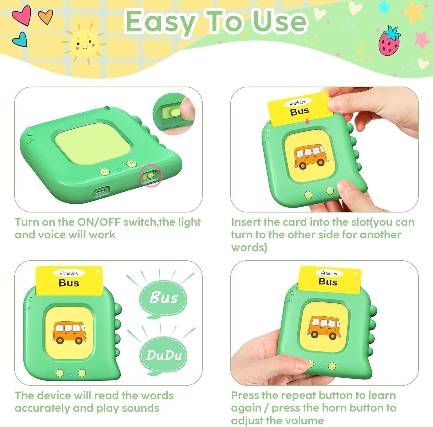 Talking Flash Cards,Kids Toddler Flash Cards with 240 Sight Words,Montessori Toy