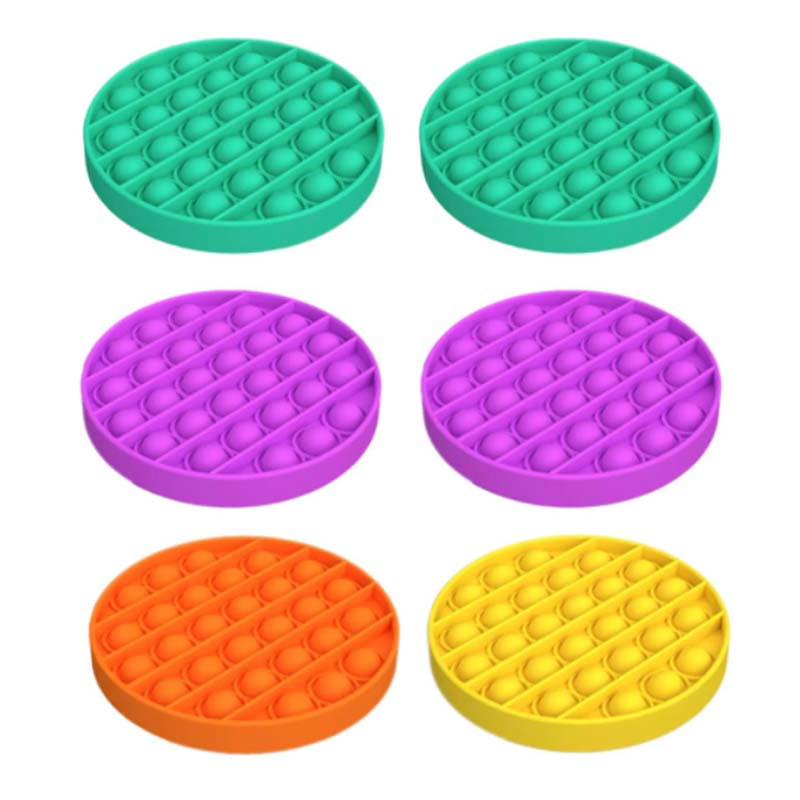 6x Kids Pop It Push Pop Bubble Silent Sensory Fidget Stress Relief Toy
