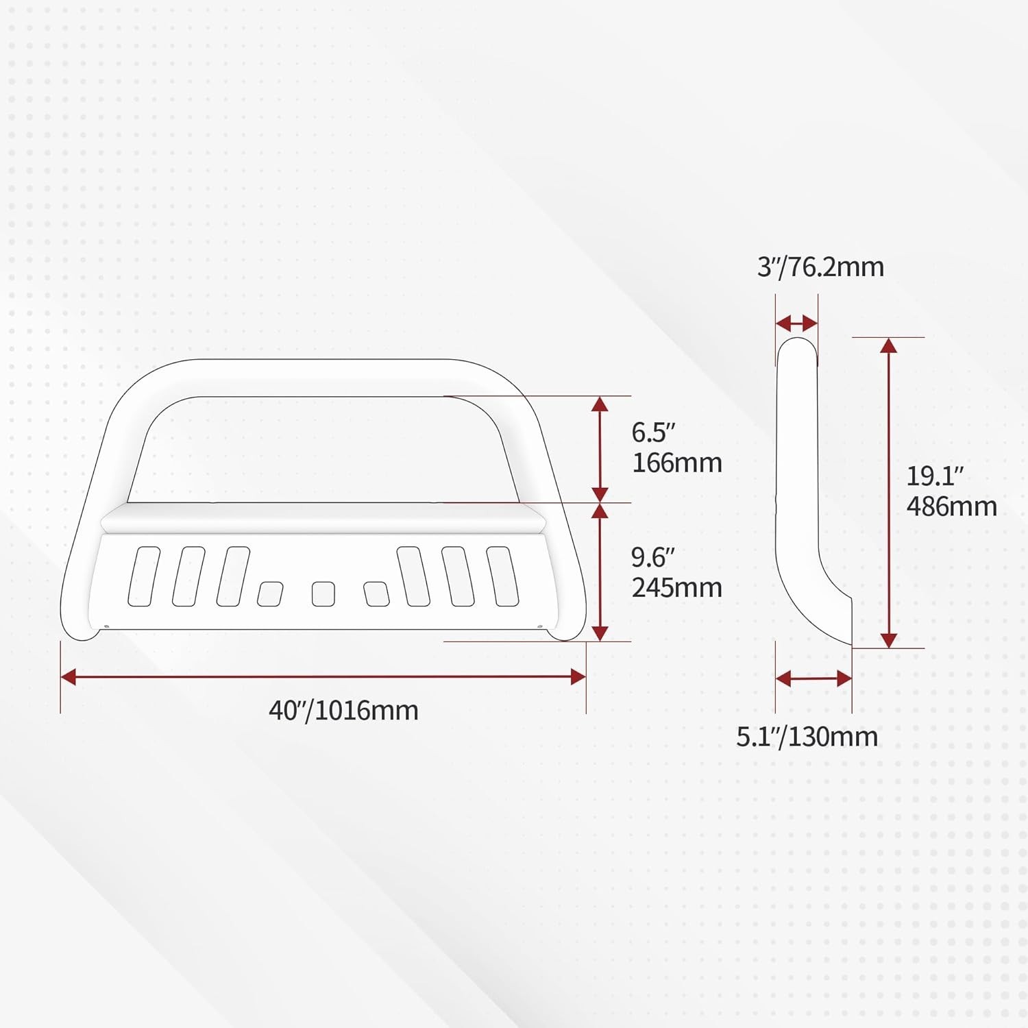 Bull Bar Compatible with 2005-2015 Toyota Tacoma, 3″ Tubing Brush Guard Pickup T