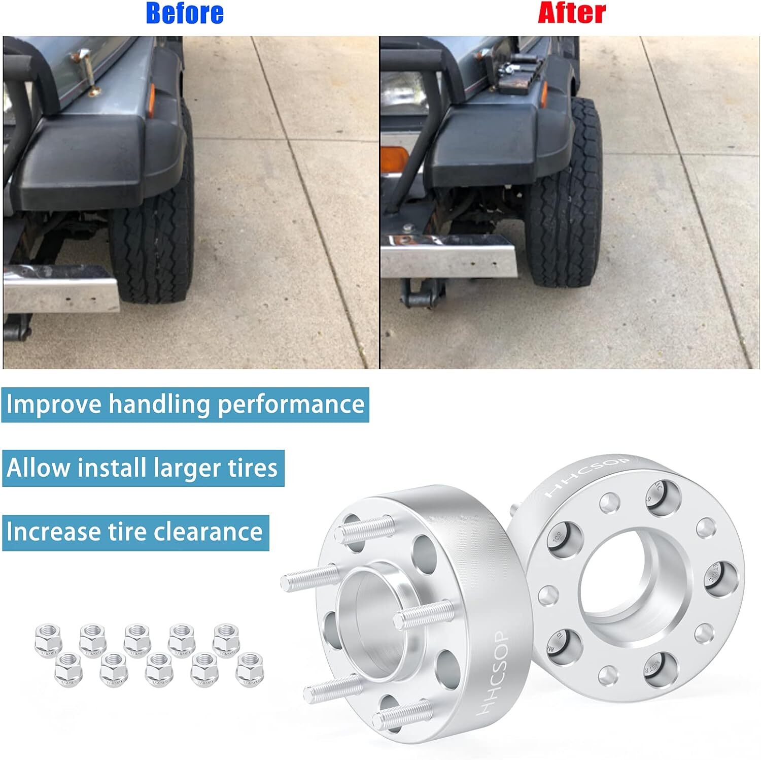 HHCSOP 5×4.5 Wheel Spacers 2 inch, Compatible with Ford Mustang Ranger Edge
