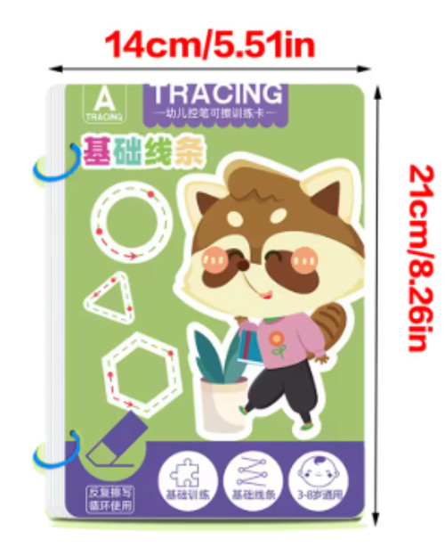 Toddler Pen Control Training Workbook Baby Magical Tracing Practice Copybook Reu