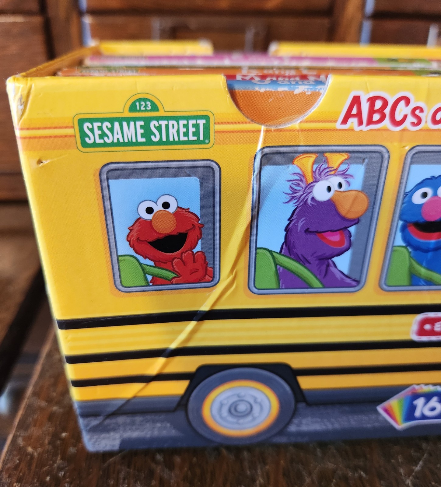 Sesame Street Learning Bus Board Books 2013 Set ABCs & 123s Elmo & Friends