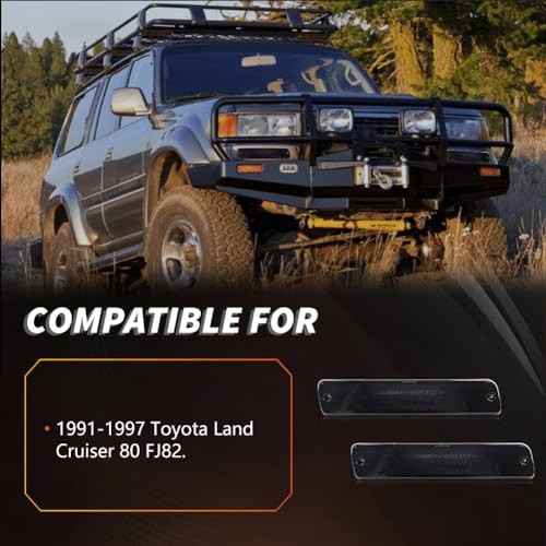 Front Bumper Signal Light Housing Compatible with Toyo-ta Land Smoked Lens